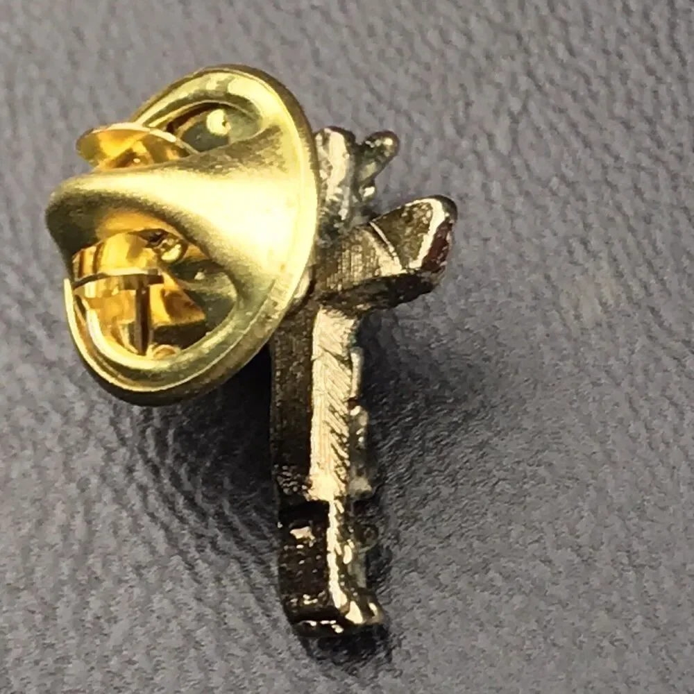 Totem Pole Pin Brooch Gold Tone Vintage Small
